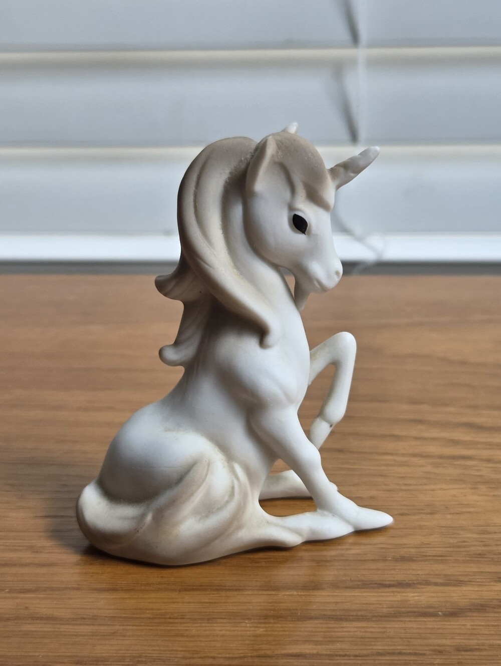 Vintage Porcelain Bisque Sitting Unicorn Figurine